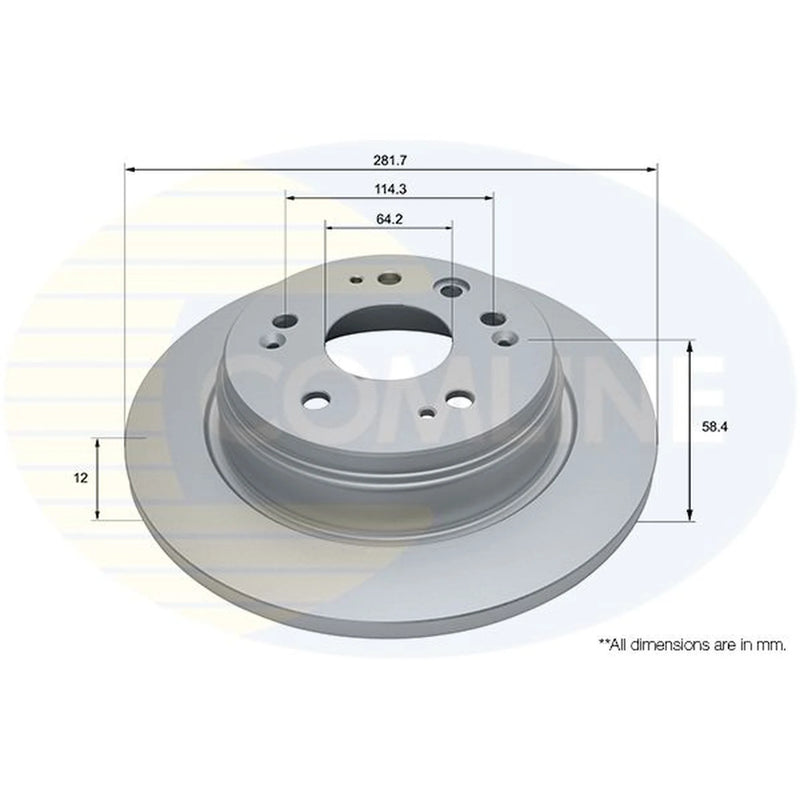 Comline 2 x Solid Rear Brake Discs ADC0545