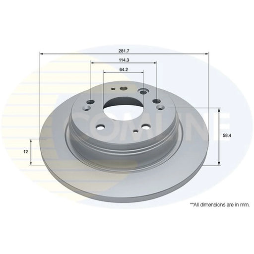 Comline 2 x Solid Rear Brake Discs ADC0545
