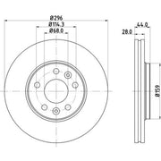 DON 2 x Externally Vented Front Brake Discs PCD22762