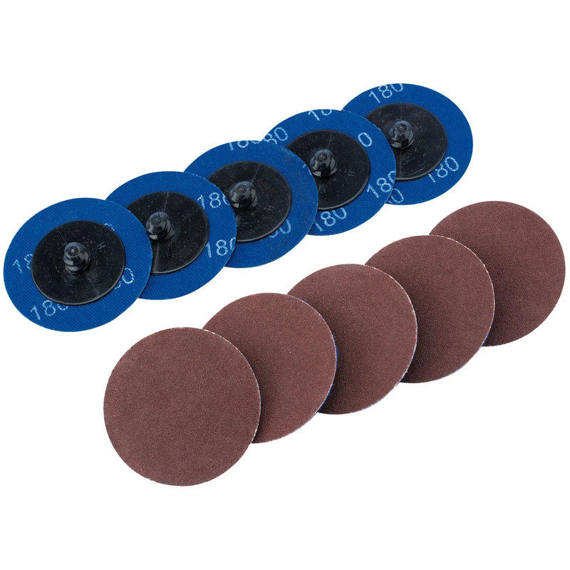 Draper Aluminium Oxide Sanding Discs, 180 Grit, Pack of 10