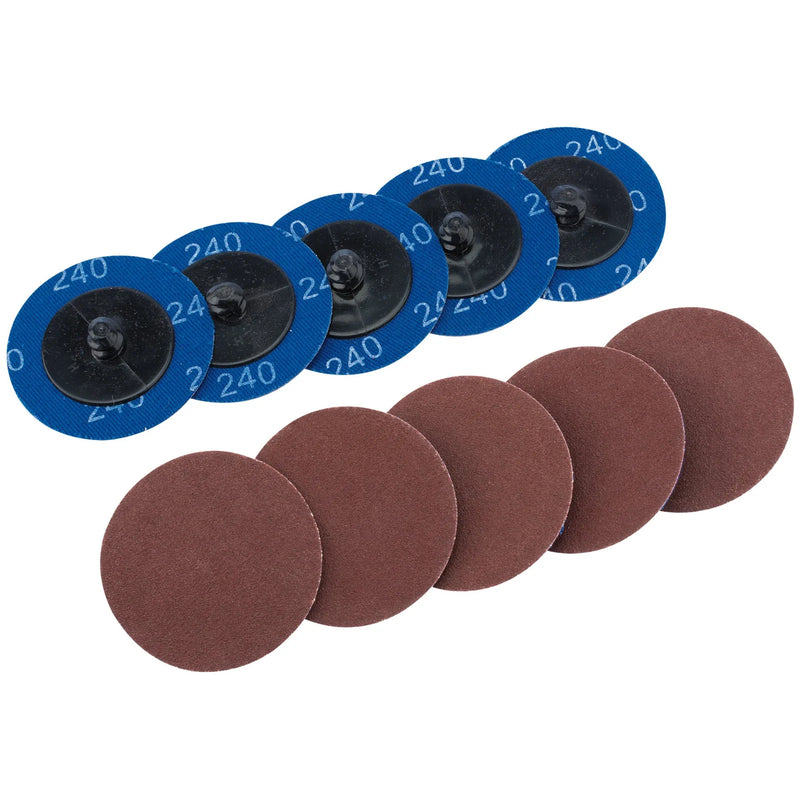 Draper Aluminium Oxide Sanding Discs, 240 Grit, Pack of 10