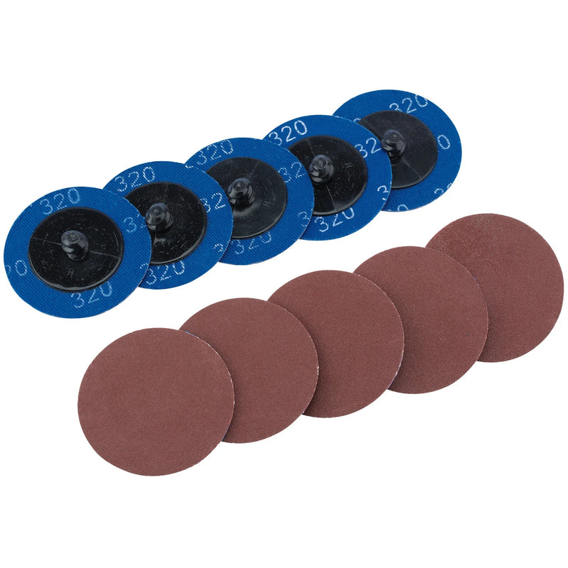 Draper Aluminium Oxide Sanding Discs, 320 Grit, Pack of 10