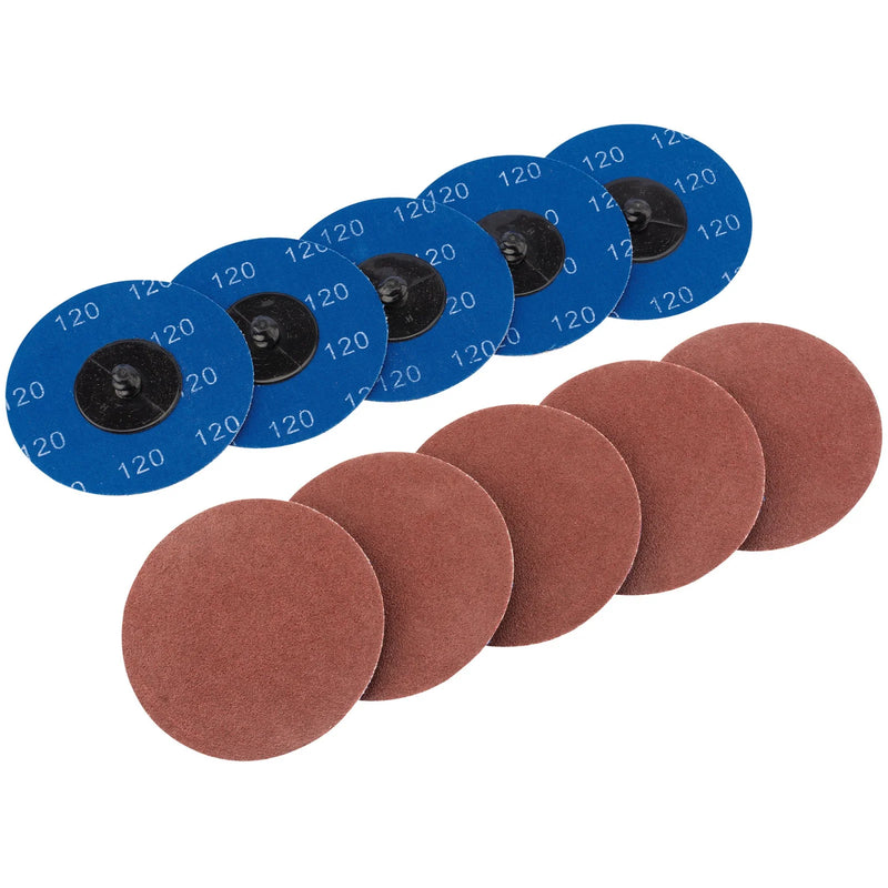 Draper 120 Grit Sanding Discs 75mm for Air Tools Pack of 10