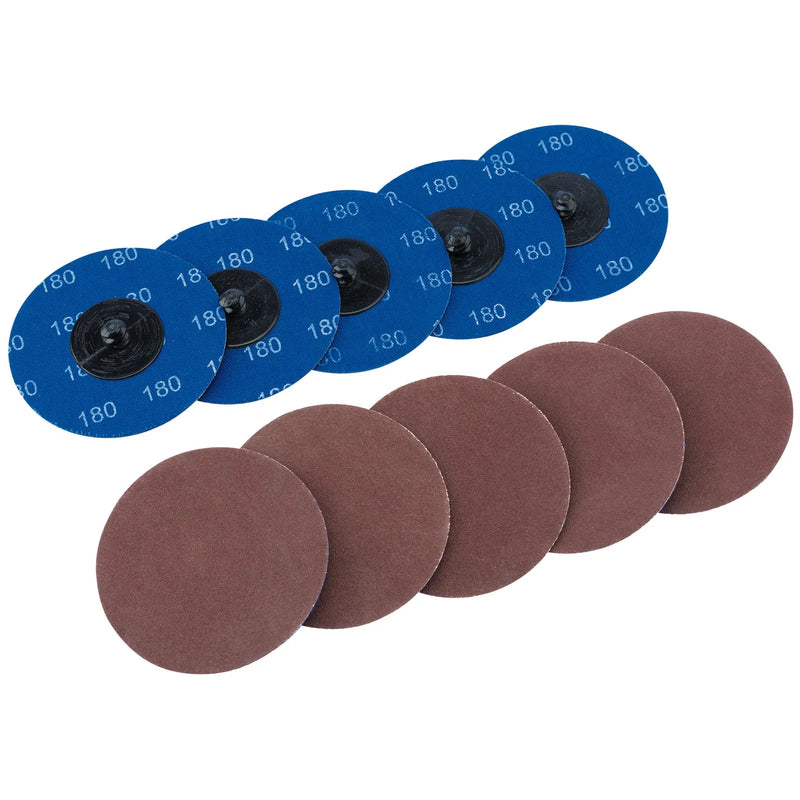 Draper Aluminium Oxide Sanding Discs, 180 Grit, Pack of 10