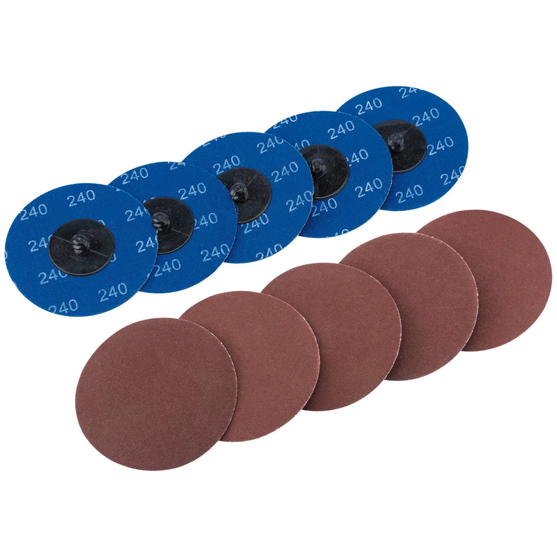 Draper Aluminium Oxide Sanding Discs, 240 Grit, Pack of 10