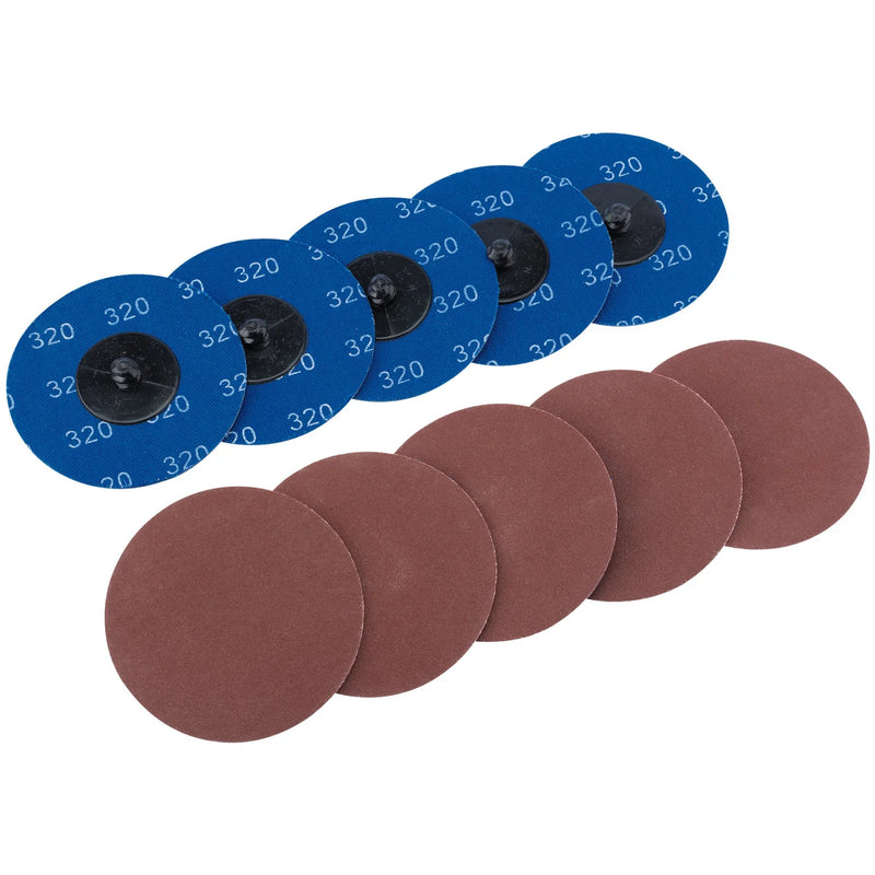 Draper Aluminium Oxide Sanding Discs, 320 Grit, Pack of 10