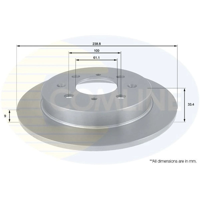 Comline 2 x Solid Rear Brake Discs ADC0573
