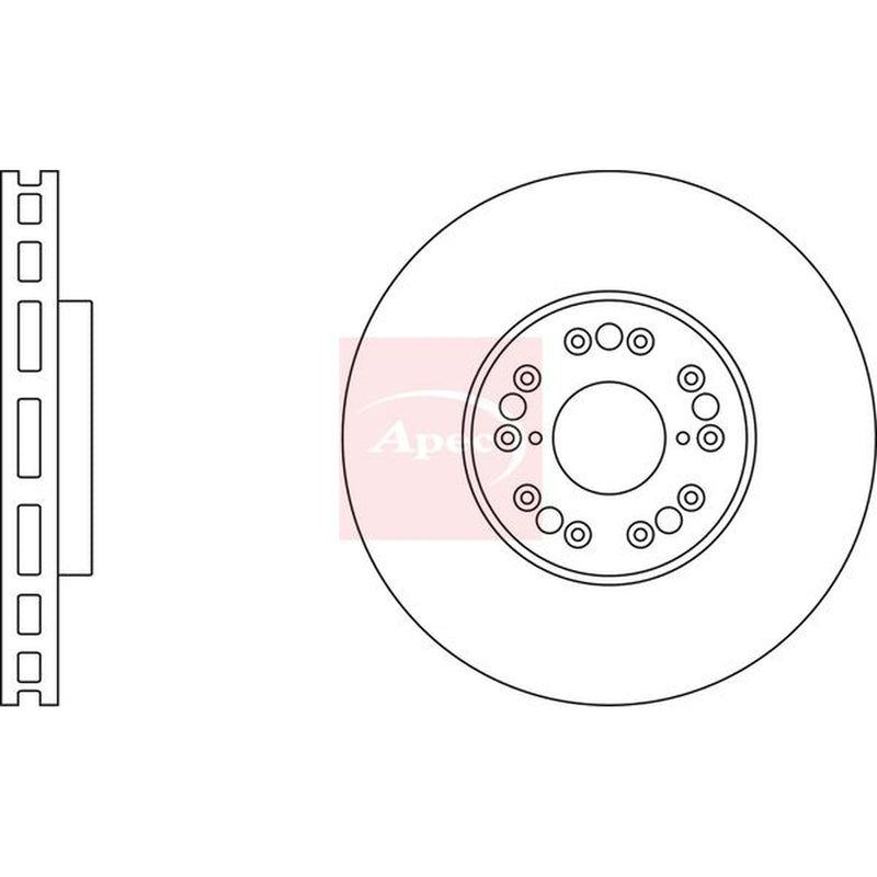 Apec 2 x Vented Front Brake Discs DSK316