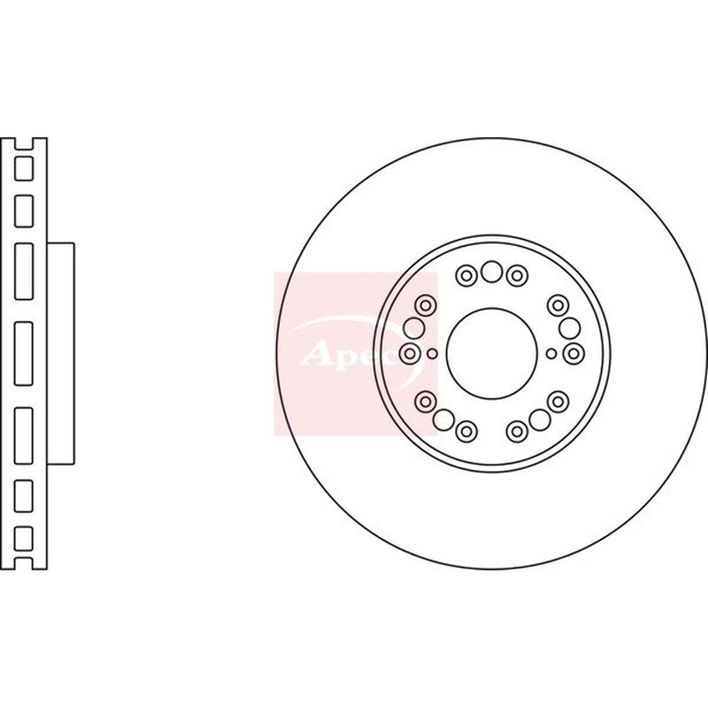 Apec 2 x Vented Front Brake Discs DSK316