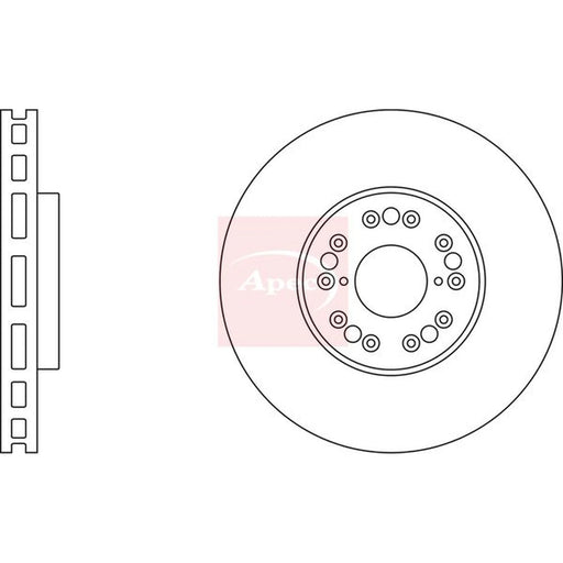 Apec 2 x Vented Front Brake Discs DSK316
