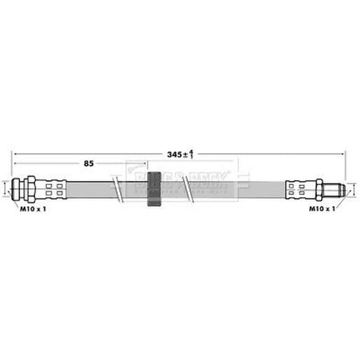 Borg & Beck Brake Hydraulic Hose Line Rear Left BBH6988