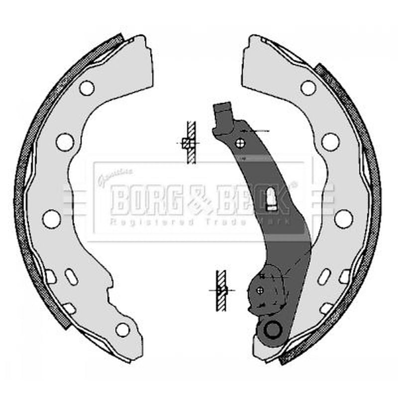Borg & Beck Brake Shoe Set Axle Kit BBS6282