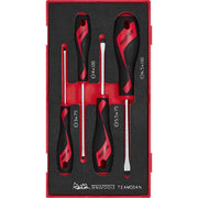 Teng Tools Screwdriver Set FOAM1 4 Pieces Flat Tip