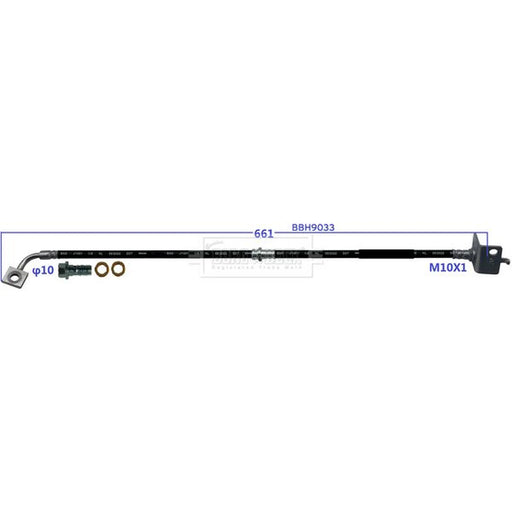 Borg & Beck Brake Hydraulic Hose Line Front Right BBH9033
