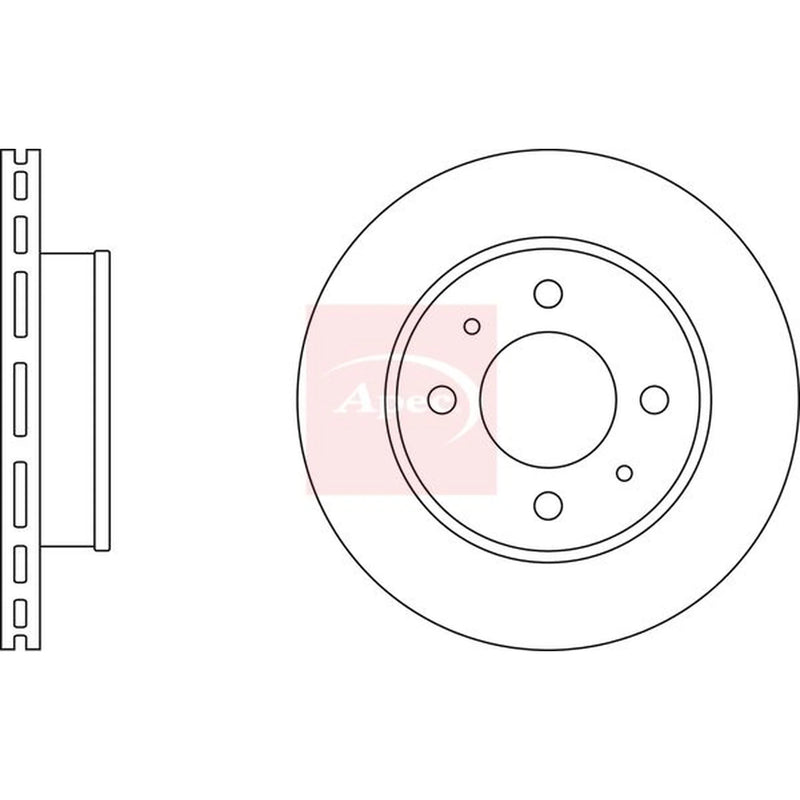 Apec 2 x Vented Front Brake Discs DSK2389