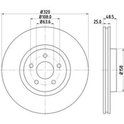 DON 2 x Internally Vented Front Brake Discs PCD13391