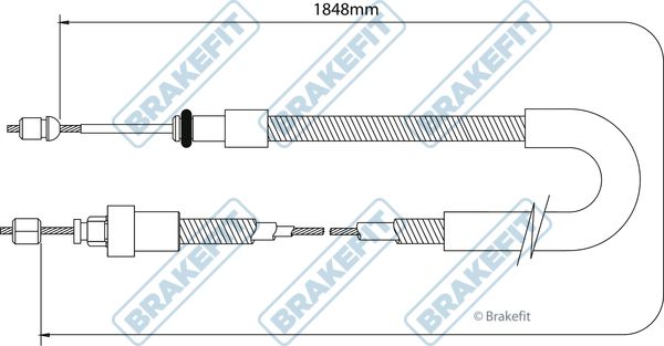 Apec Handbrake Cable Right Rear fits Citroën Mpv 1996-2011 1.4 1.6 1.8 1.9 2.0