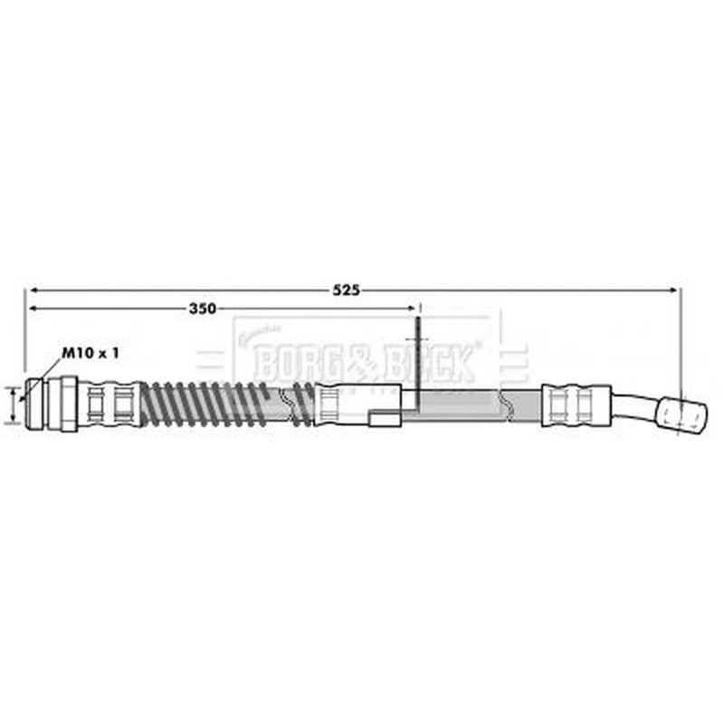 Borg & Beck Brake Hydraulic Hose Line Front Left BBH7012