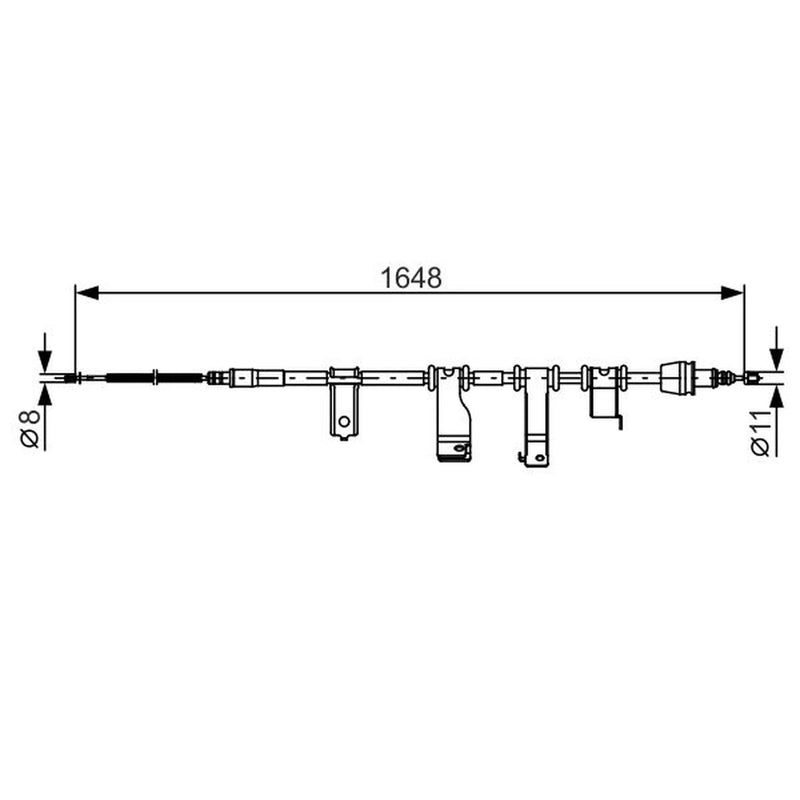 Bosch Handbrake Cable Right Rear 1 987 482 350