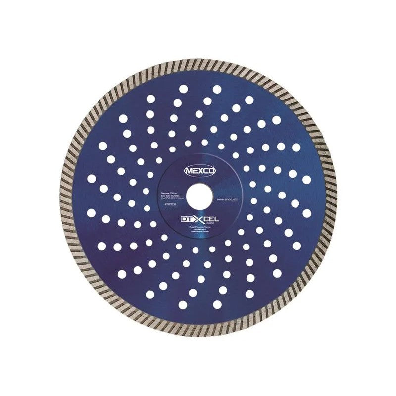 MEXCO XCEL Grade Dual Purpose Turbo Diamond Blade 230 x 22mm - DTXCEL23022