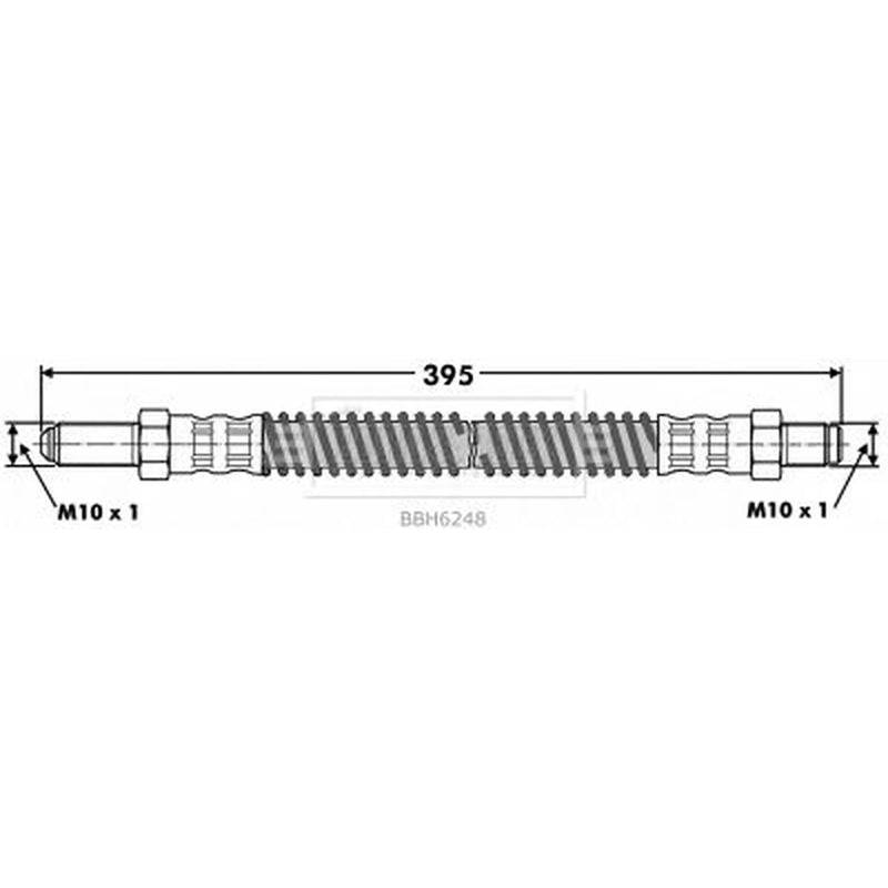 Borg & Beck Brake Hydraulic Hose Line Front Left BBH6248