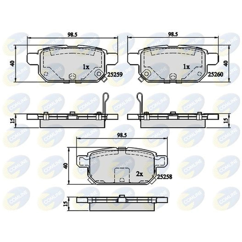 Comline 4 x Rear Brake Pad Set CBP32128