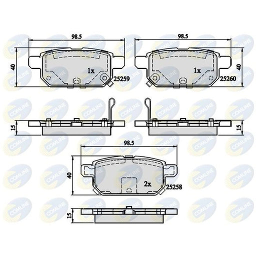 Comline 4 x Rear Brake Pad Set CBP32128