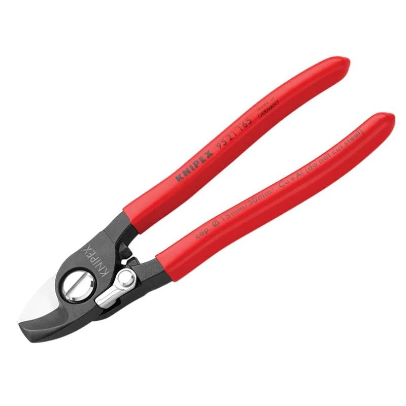 KNIPEX Cable Shears Plastic Coated Grip with Return Spring 165mm - 95 21 165 SB