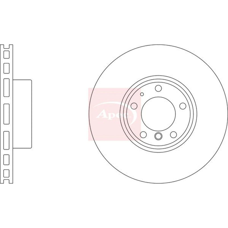Apec 2 x Vented Front Brake Discs DSK2199