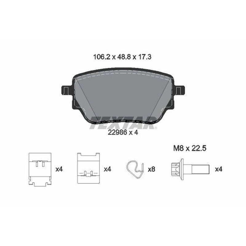 Textar Rear Brake Pad Set 2298601