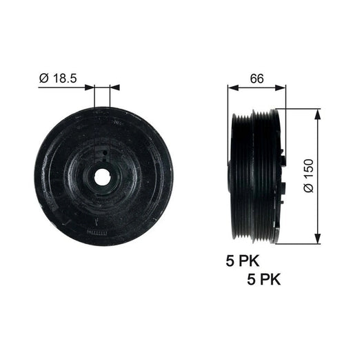 Gates Crank Shaft Belt Pulley TVD1068