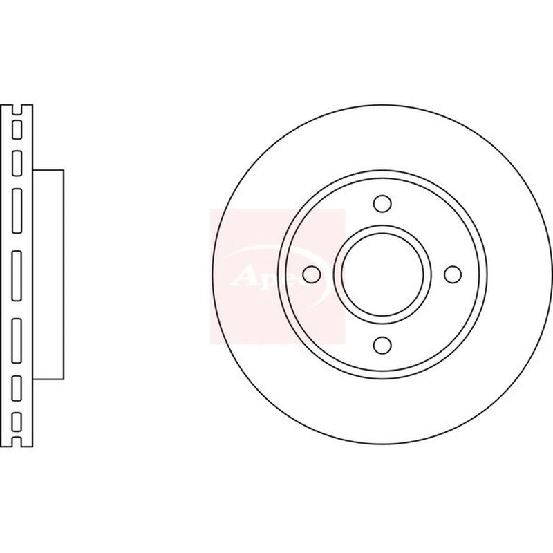 Apec 2 x Vented Front Brake Discs DSK504