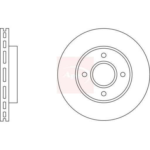 Apec 2 x Vented Front Brake Discs DSK504