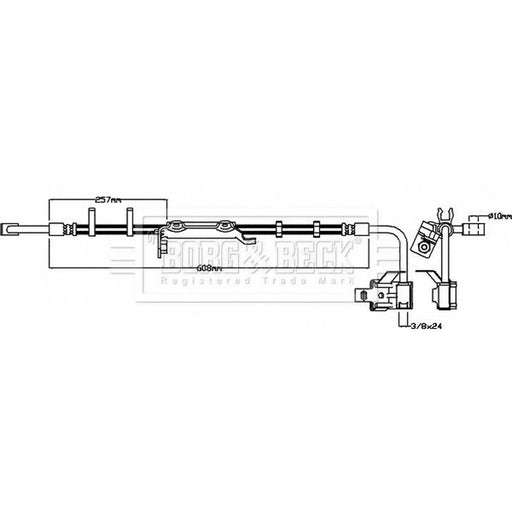 Borg & Beck Brake Hydraulic Hose Line Front Right BBH8644