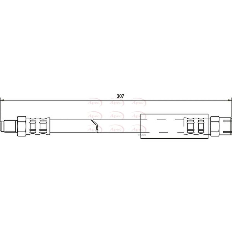 Apec Brake Hydraulic Hose Line Rear HOS3414