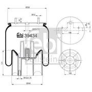 Febi Air Suspension Bellow 290mm Rear Right 39434