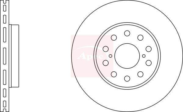 Apec 2 x Brake Disc Set Vented