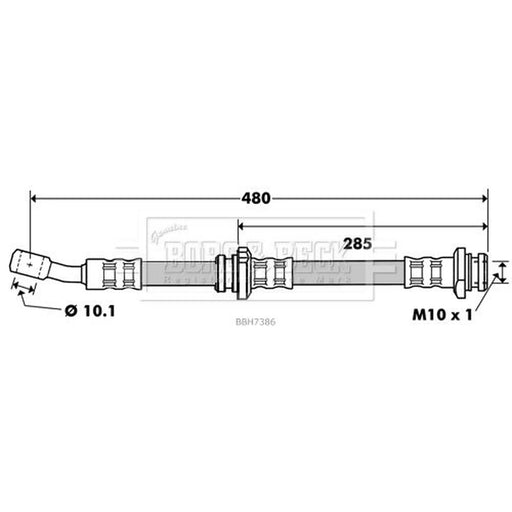 Borg & Beck Brake Hydraulic Hose Line Front Left BBH7386