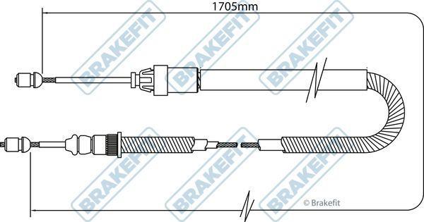 Apec Handbrake Cable Left Rear fits Peugeot 206 Cc 2000-2008 1.6 2.0