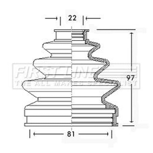 First Line Drive Shaft Bellow Kit Front Left FCB2341