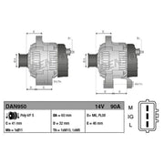 Denso Car Alternator 12V DAN950