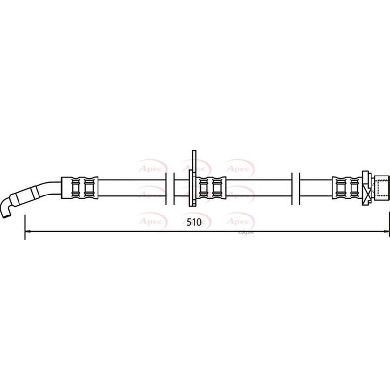 Apec Brake Hydraulic Hose Line Front Left HOS3502
