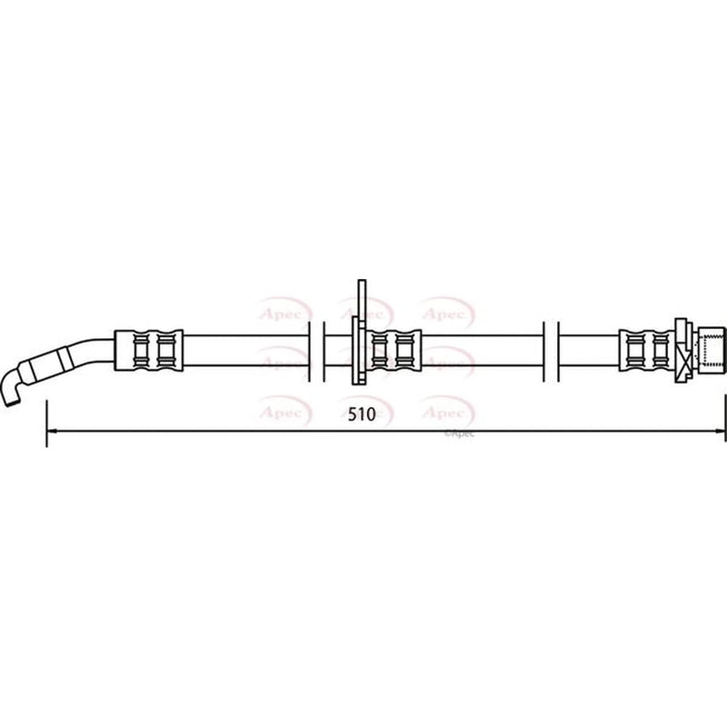 Apec Brake Hydraulic Hose Line Front Left HOS3502