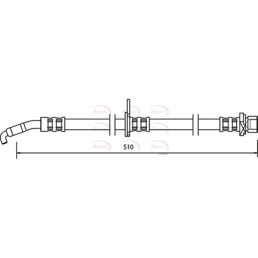 Apec Brake Hydraulic Hose Line Front Left HOS3502