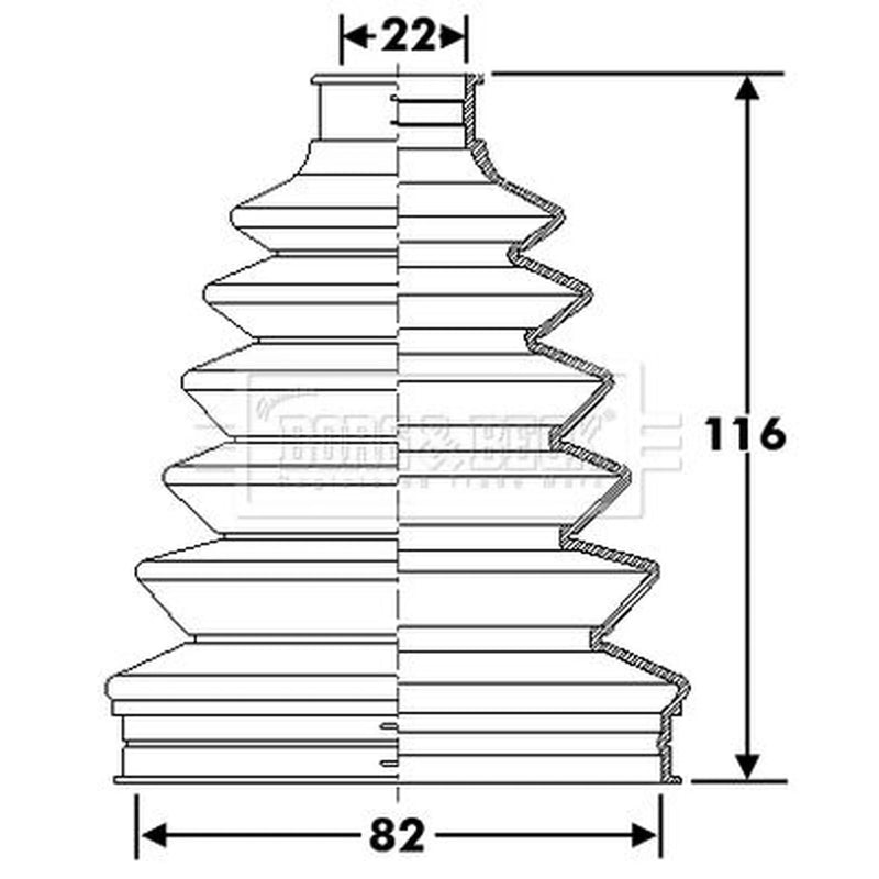 Borg & Beck Drive Shaft Bellow Kit Front Left Thermoplast BCB6285