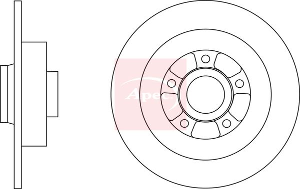 Apec 2 x Brake Disc Set Solid