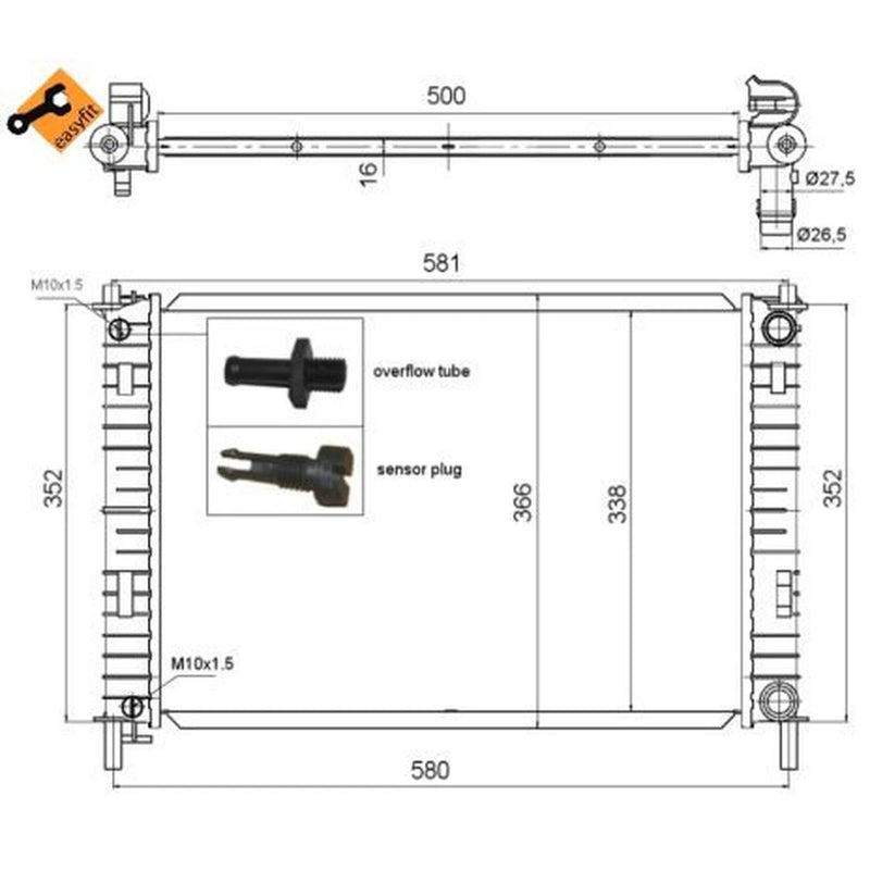 NRF Engine Radiator 58276