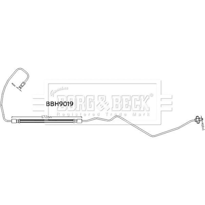Borg & Beck Brake Hydraulic Hose Line Rear BBH9019