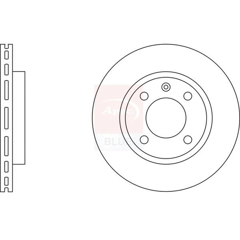Apec 2 x Vented Front Brake Discs SDK6207