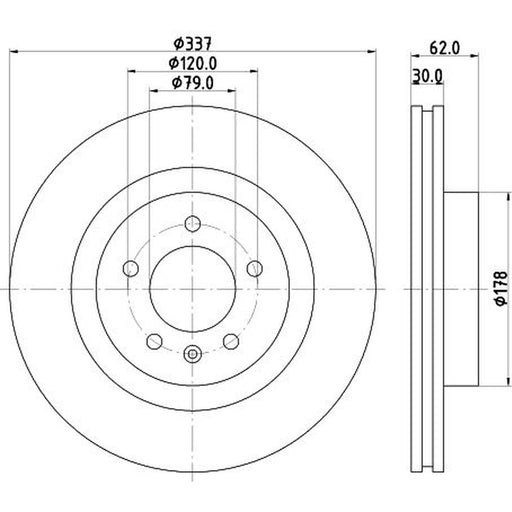 Mintex 2 x Front Brake Discs MDC1716